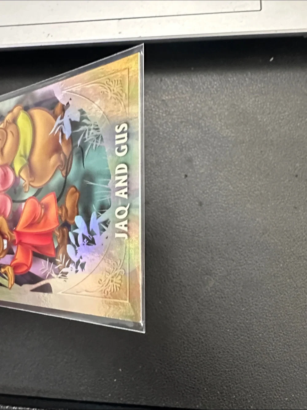 Disney Jaq and Gus Holographic Card - Pink, Red, Green, Purple